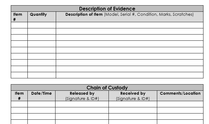 What Is A Chain Of Custody Form Used For