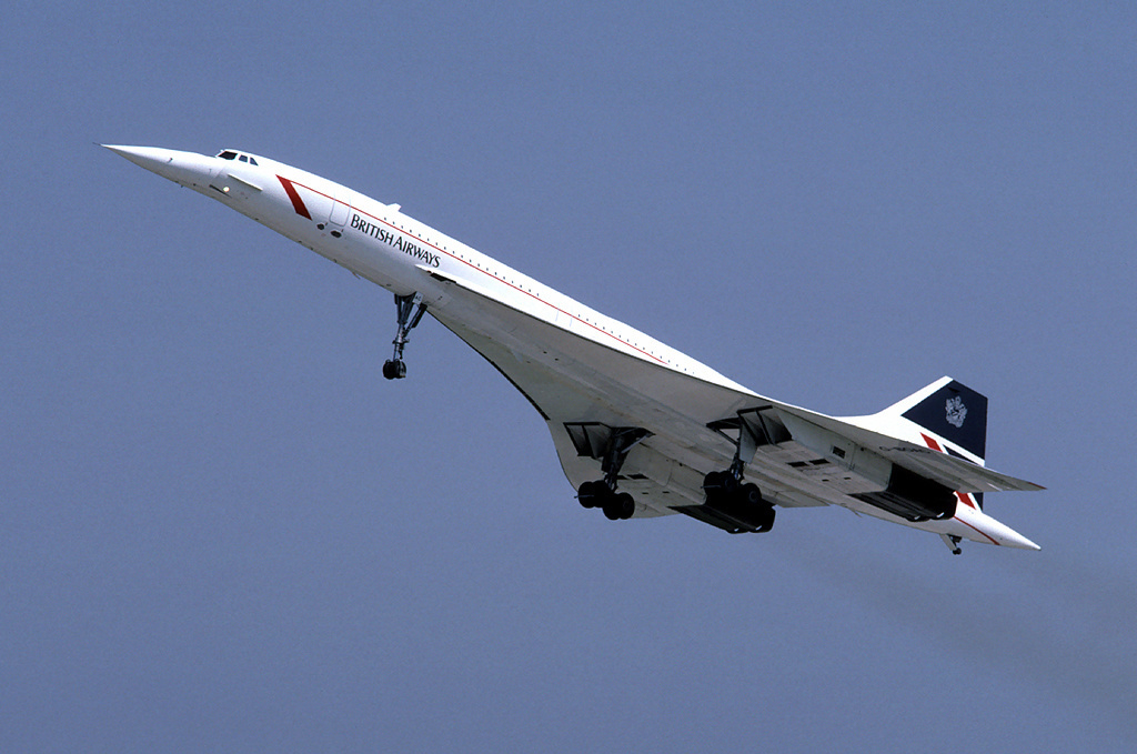 Concorde supersonic aircraft in flight